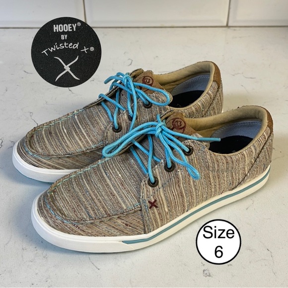 Twisted X Shoes - Twisted X Women’s Tan/Multi Hooey Loper Size 6, Worn Once